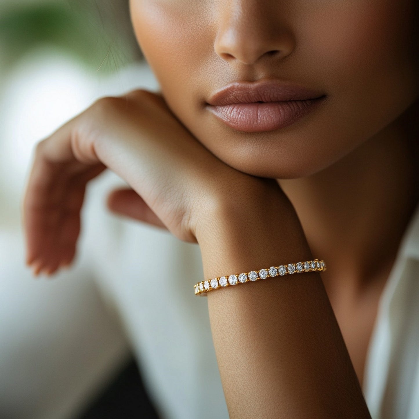The Élan Luxe – 6.00ct Lab Diamond Tennis Bracelet in 14k Yellow Gold