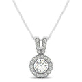 Céleste Diamond Halo Pendant – 3/4 Carat