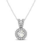 Céleste Diamond Halo Pendant – 3/4 Carat