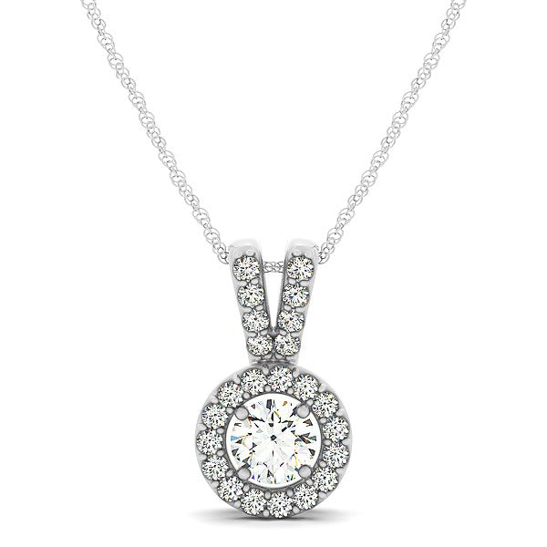 Céleste Diamond Halo Pendant – 3/4 Carat