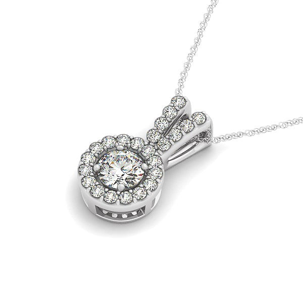 Céleste Diamond Halo Pendant – 3/4 Carat