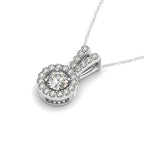 Céleste Diamond Halo Pendant – 3/4 Carat