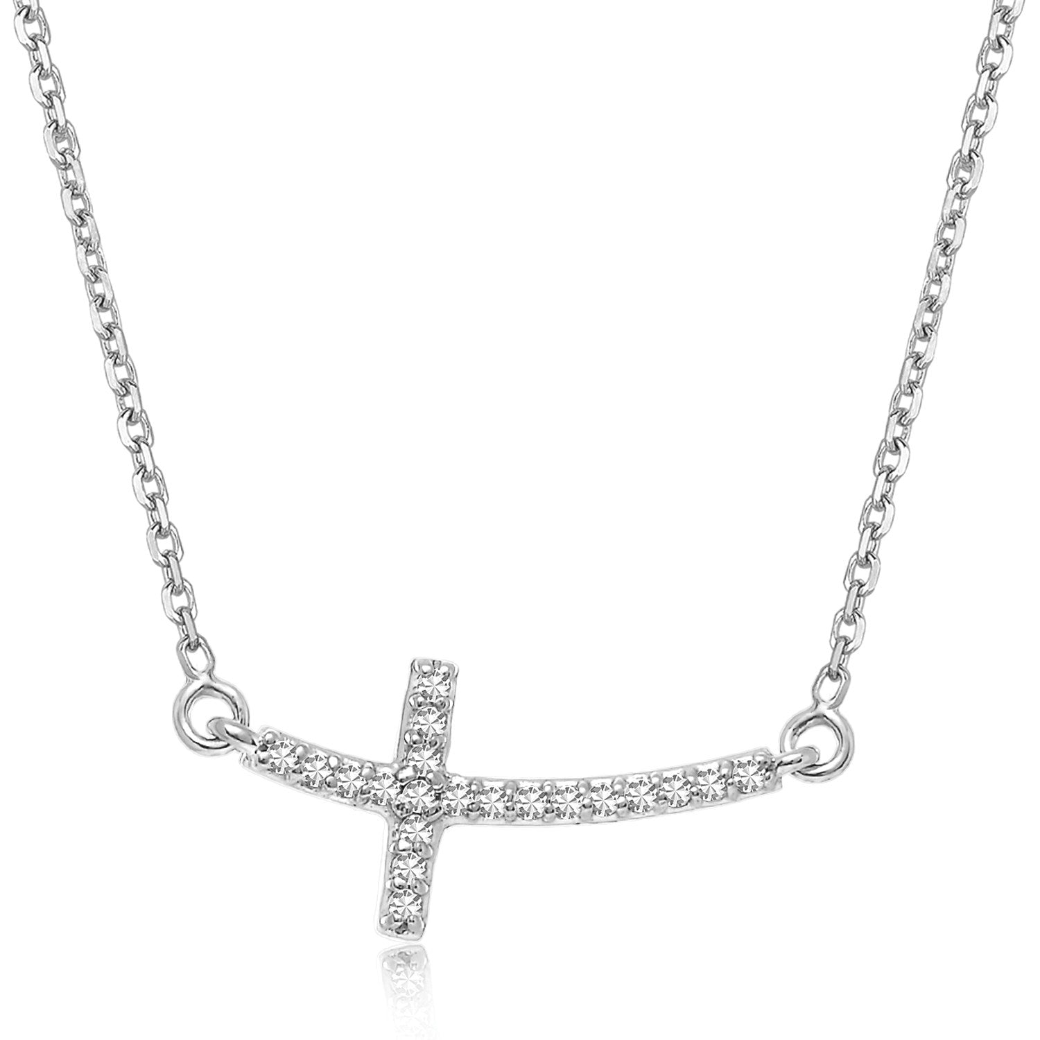 Croix Éternelle Diamond Cross Necklace – White Gold