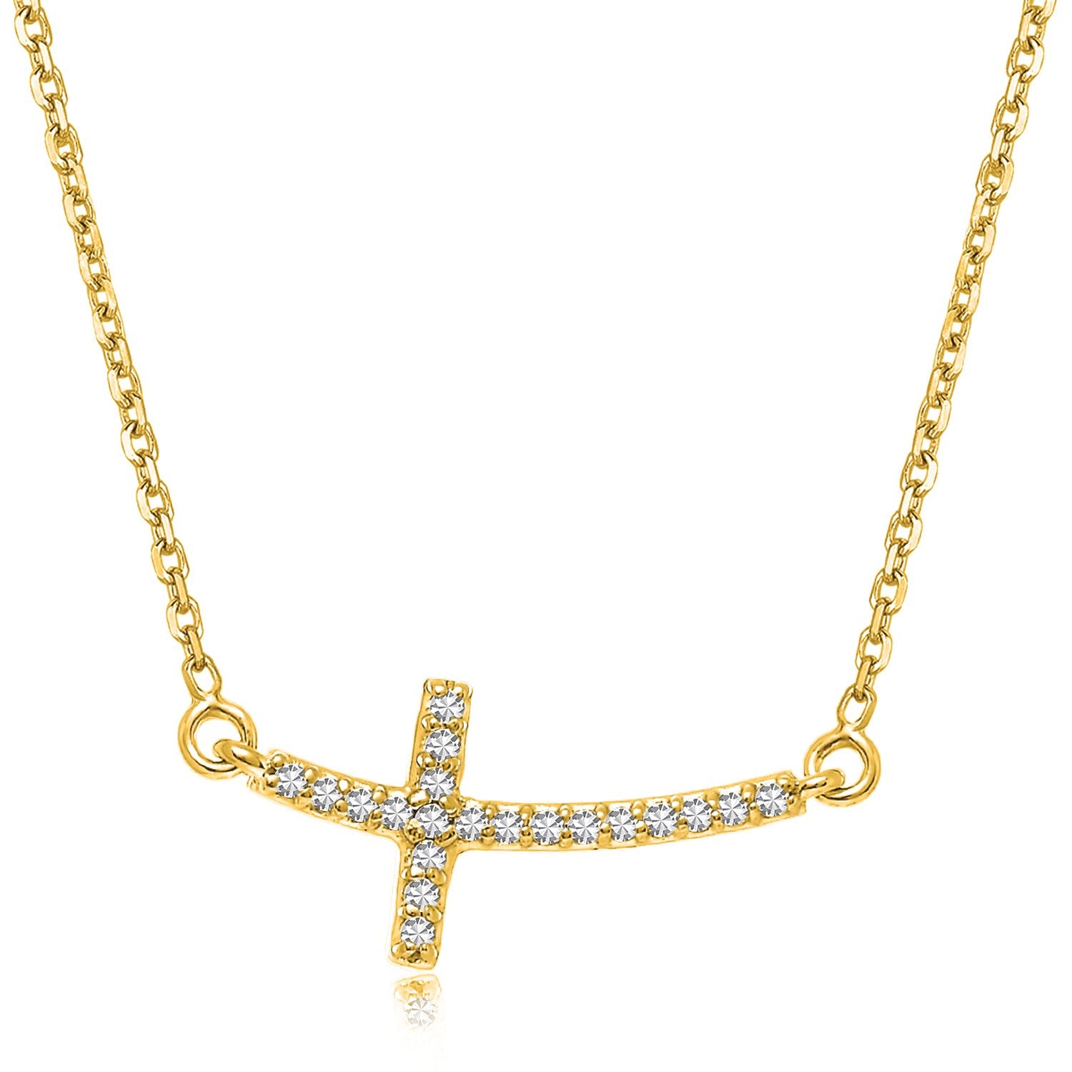 Croix Éternelle Diamond Cross Necklace – Yellow Gold
