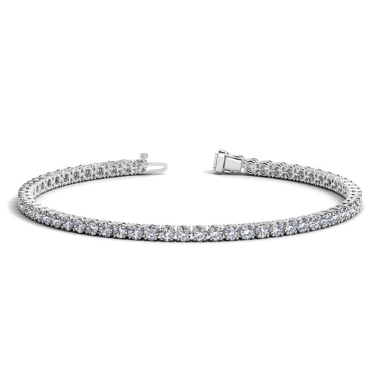 The Élan Classic – 4.00ct Lab Diamond Tennis Bracelet in 14k White Gold