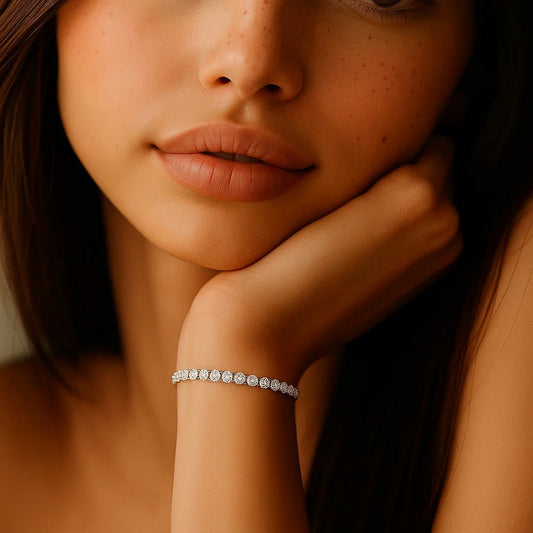 The Élan Classic – 4.00ct Lab Diamond Tennis Bracelet in 14k White Gold