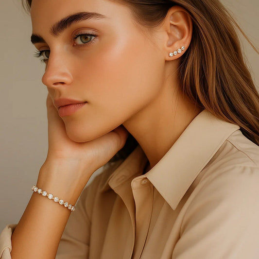 The Élan Luxe – 6.00ct Lab Diamond Tennis Bracelet in 14k Yellow Gold