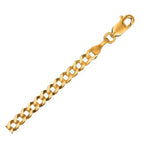 Solid Gold Crucifix Pendant with Curb Chain — 14K Yellow Gold Jesus Cross Necklace for Men