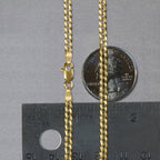 Solid Gold Crucifix Pendant with Curb Chain — 14K Yellow Gold Jesus Cross Necklace for Men