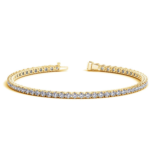 The Élan Classic – 4.00ct Lab Diamond Tennis Bracelet in 14k Yellow Gold